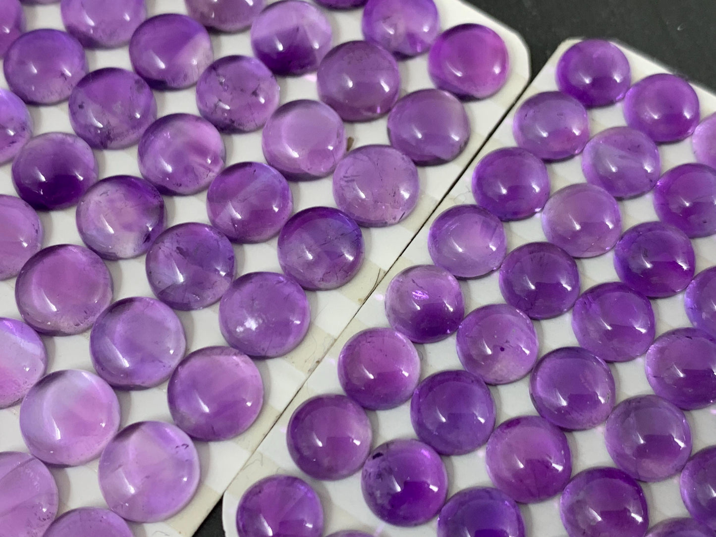 Amethyst round 7, 8mm cabochon - Calibrated cabochons