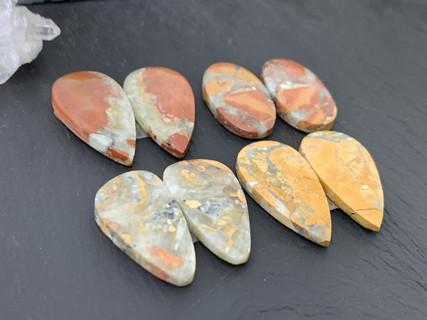 Maligano Jasper cabochon pair
