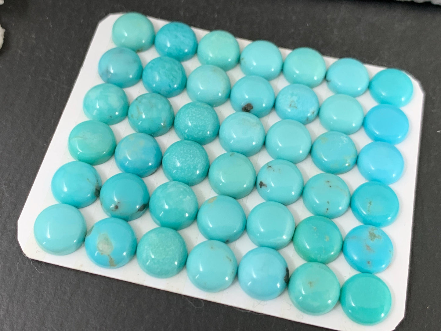 Turquoise round 8mm cabochon - Calibrated cabochons