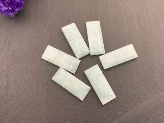 Flat Amazonite rectangle 8x20mm cabochon