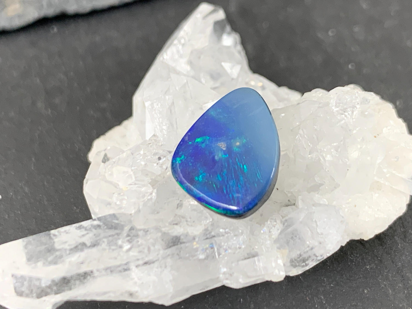 Discounted Australian Opal doublet cabochon 9x12x4mm Free Form Natural Opal Gemstone