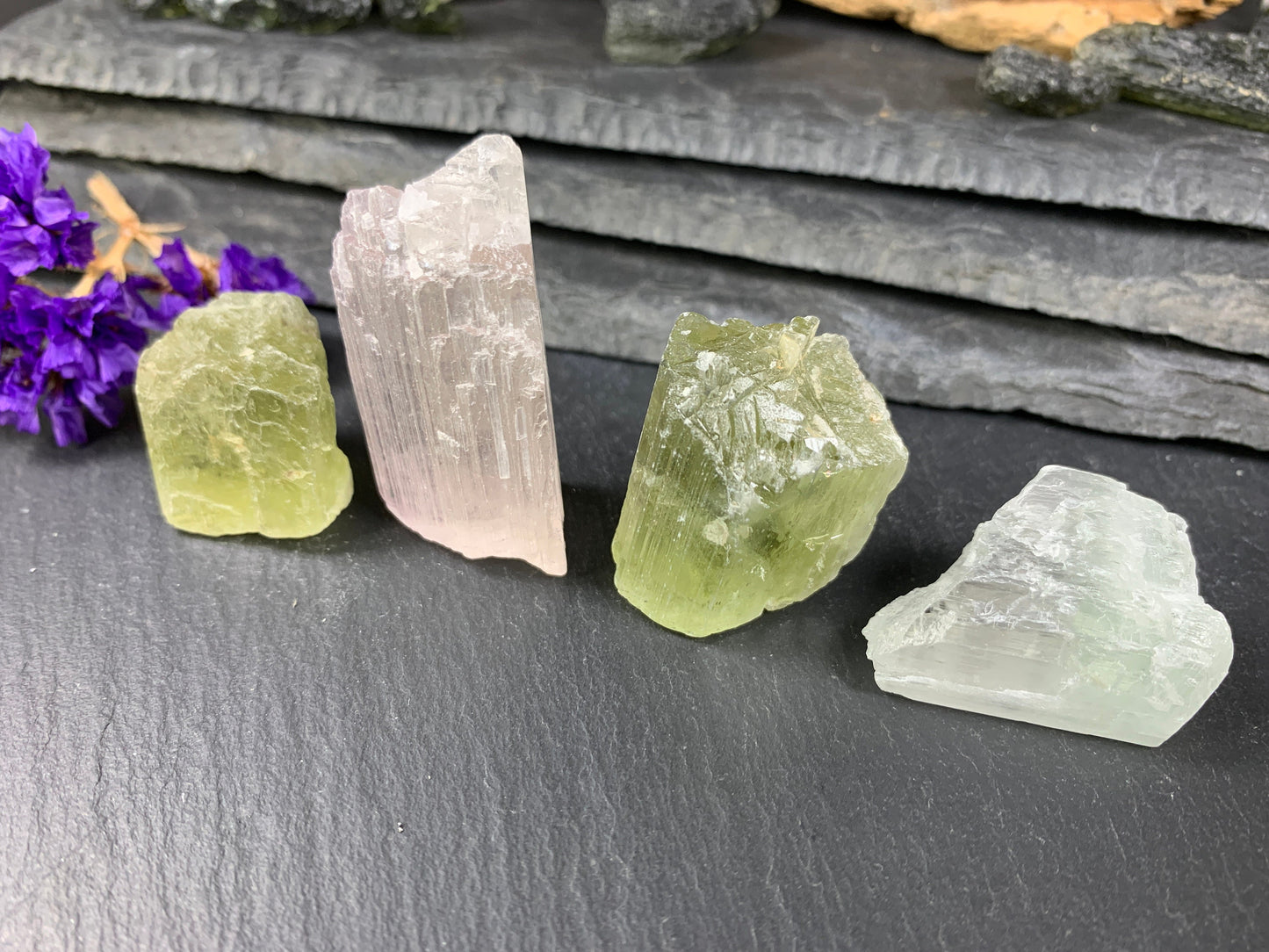 Raw Kunzite from Pakistan 22-42mm long - not drilled gemstone