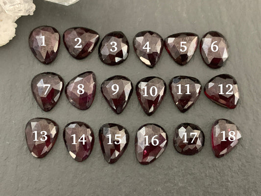 Faceted Red Garnet 8-9mm long Cabochon