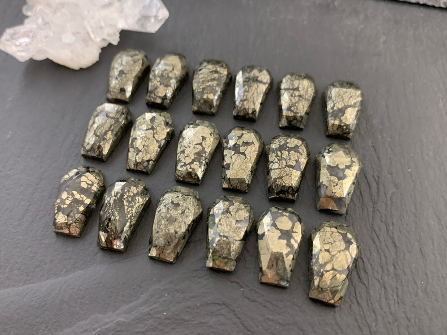 Marcasite Agate coffin 10x16mm cabochon | select your cabochon