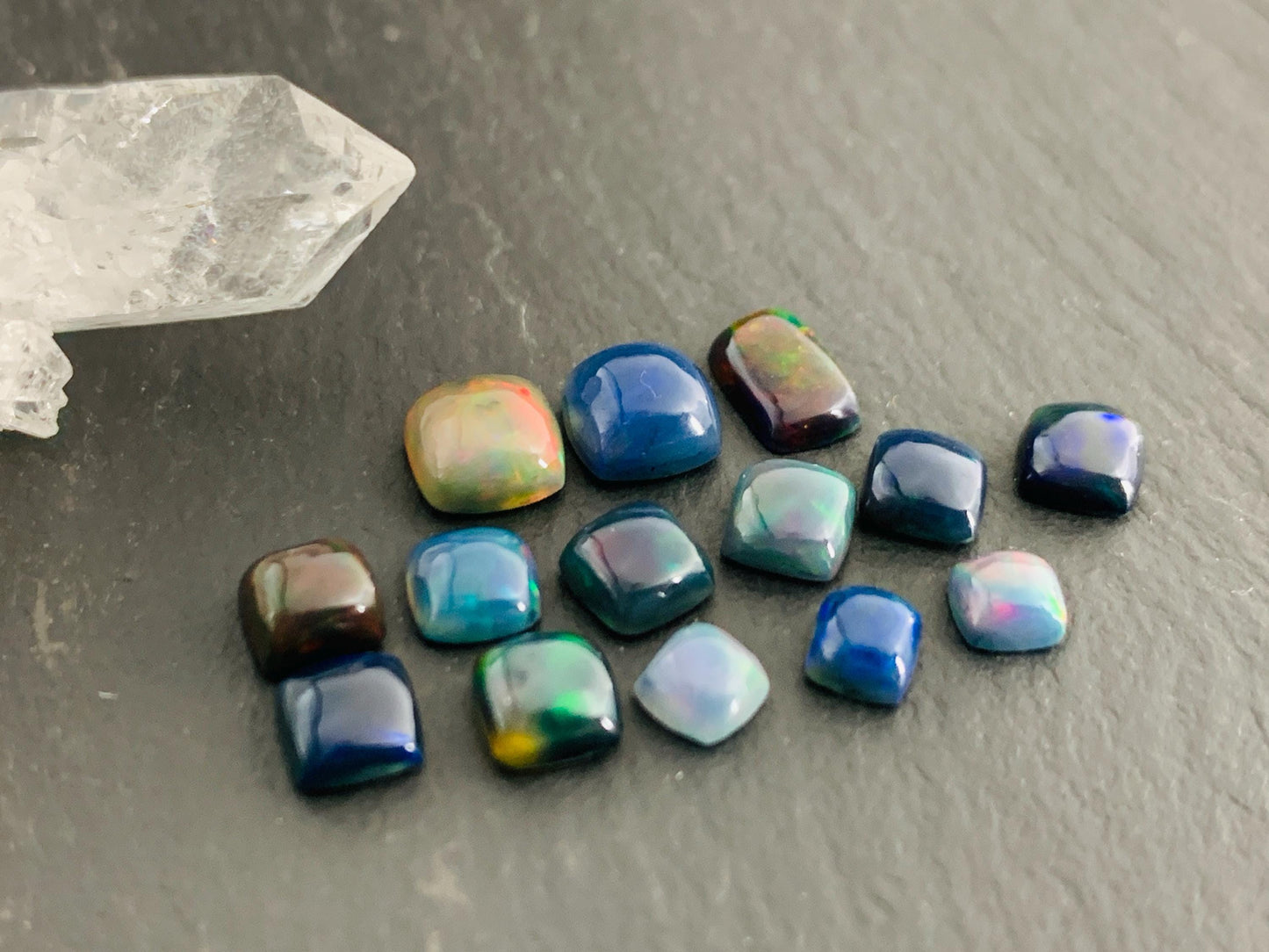 Natural Ethiopian Black Opal 4-7mm long cabochon/ Select your cabochon