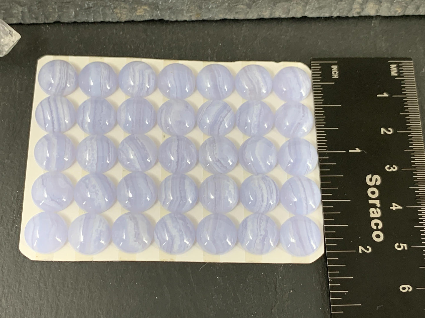 Blue Lace Agate round 10mm cabochon - Calibrated cabochons