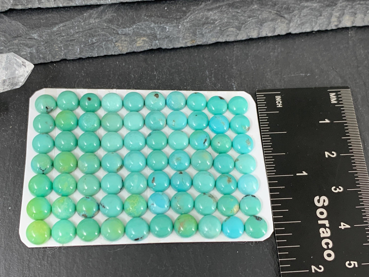 Turquoise round 6mm cabochon - Calibrated cabochons