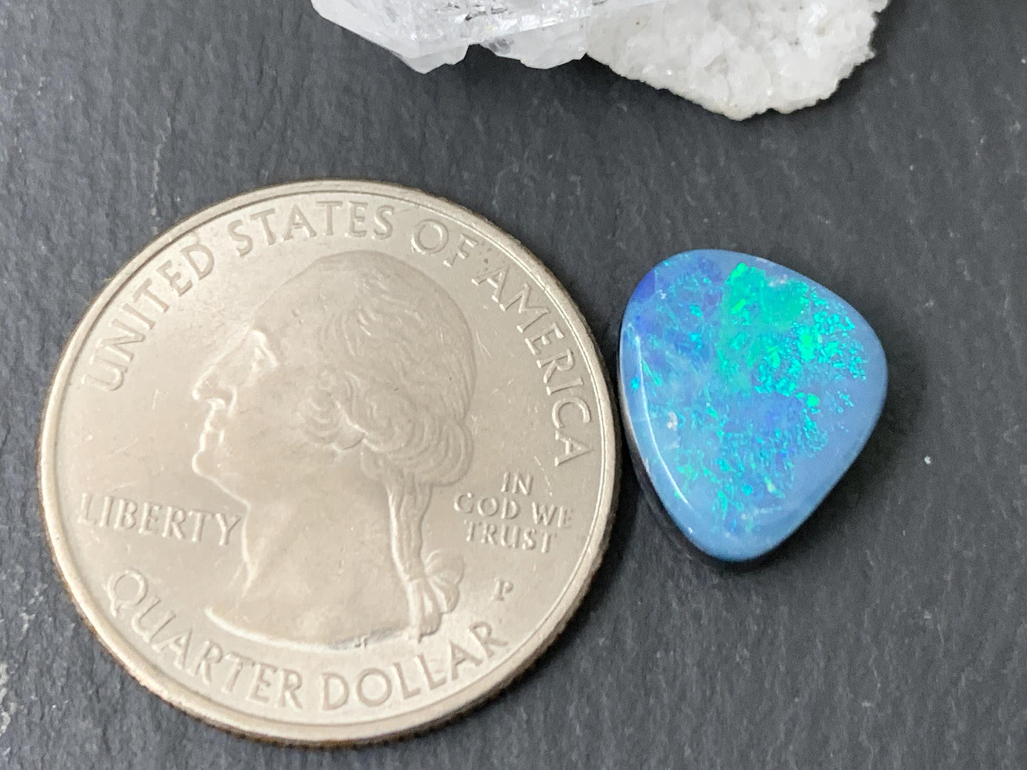 Australian Opal doublet 11x12x4.5mm cabochon