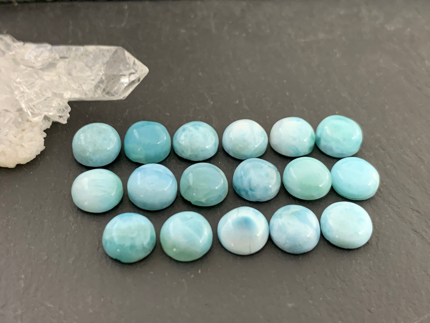 Larimar round 8mm cabochon