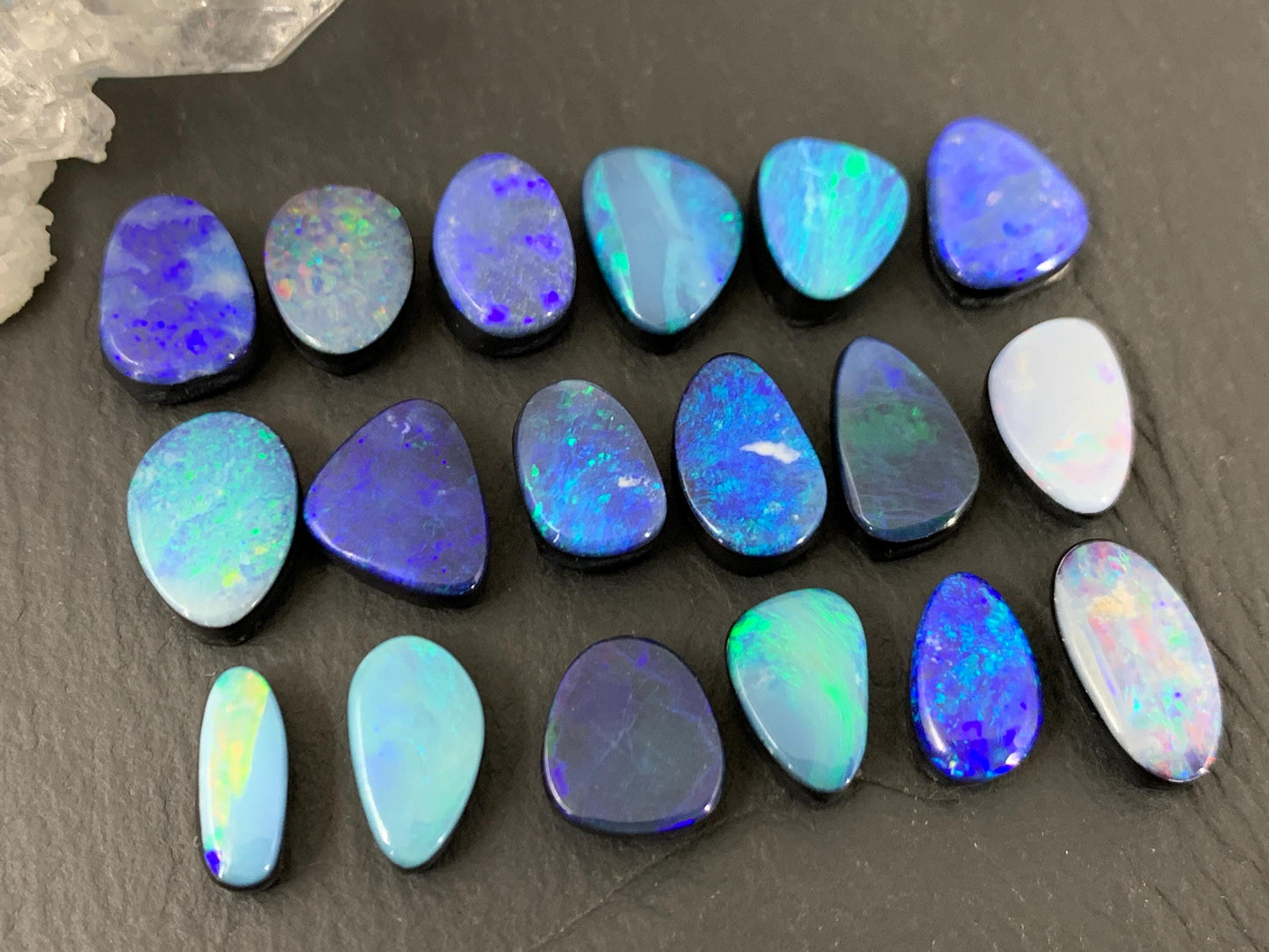 Australian Opal doublet 10-13mm long cabochon