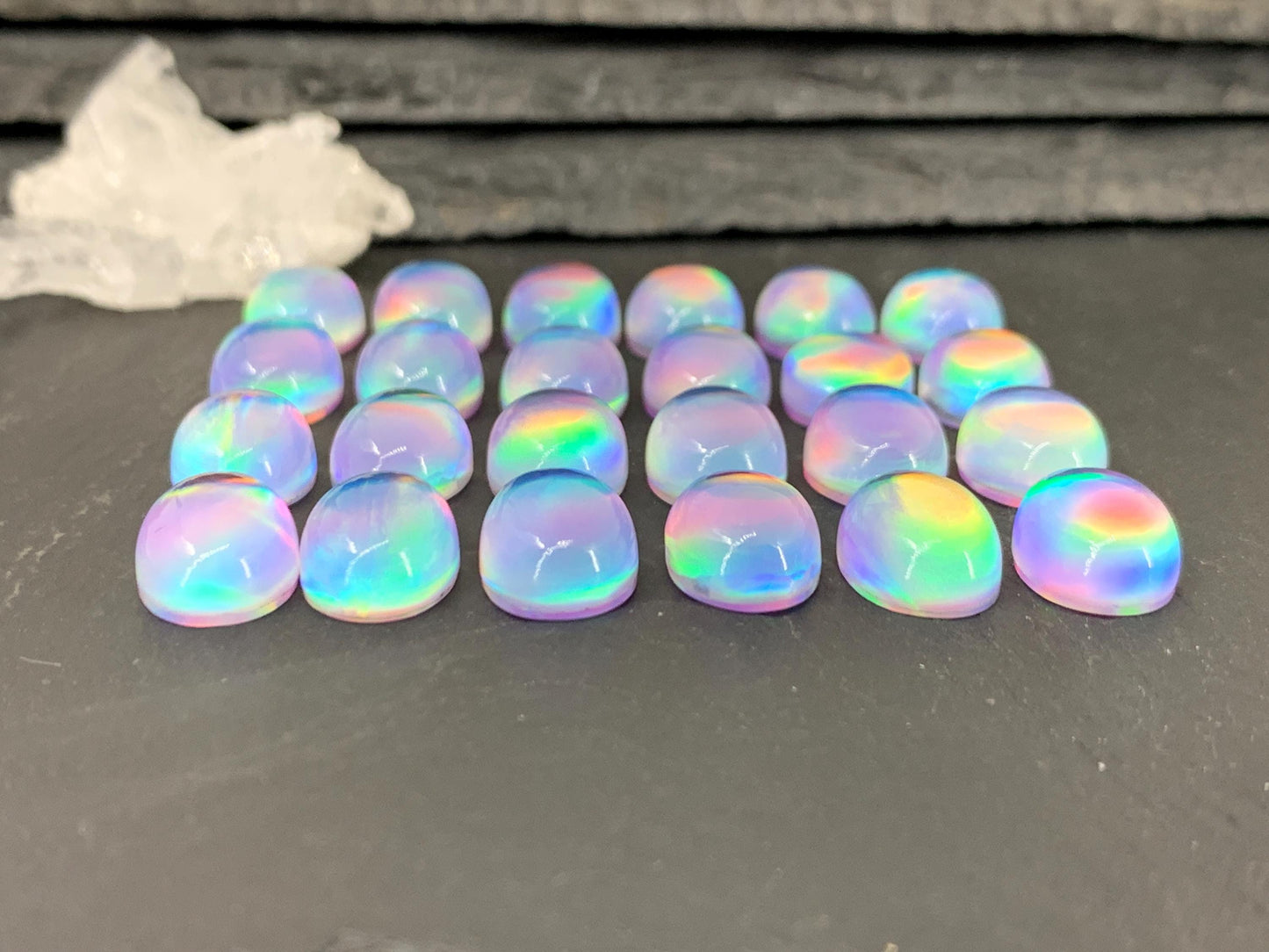 Aurora Opal Oval 10x14mm Doublet Cabochon – Colorful Natural Gemstone