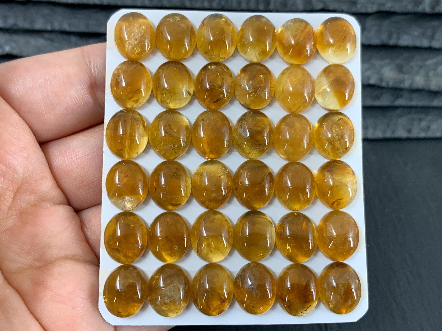 Citrine oval 10x12mm cabochon - Calibrated cabochons
