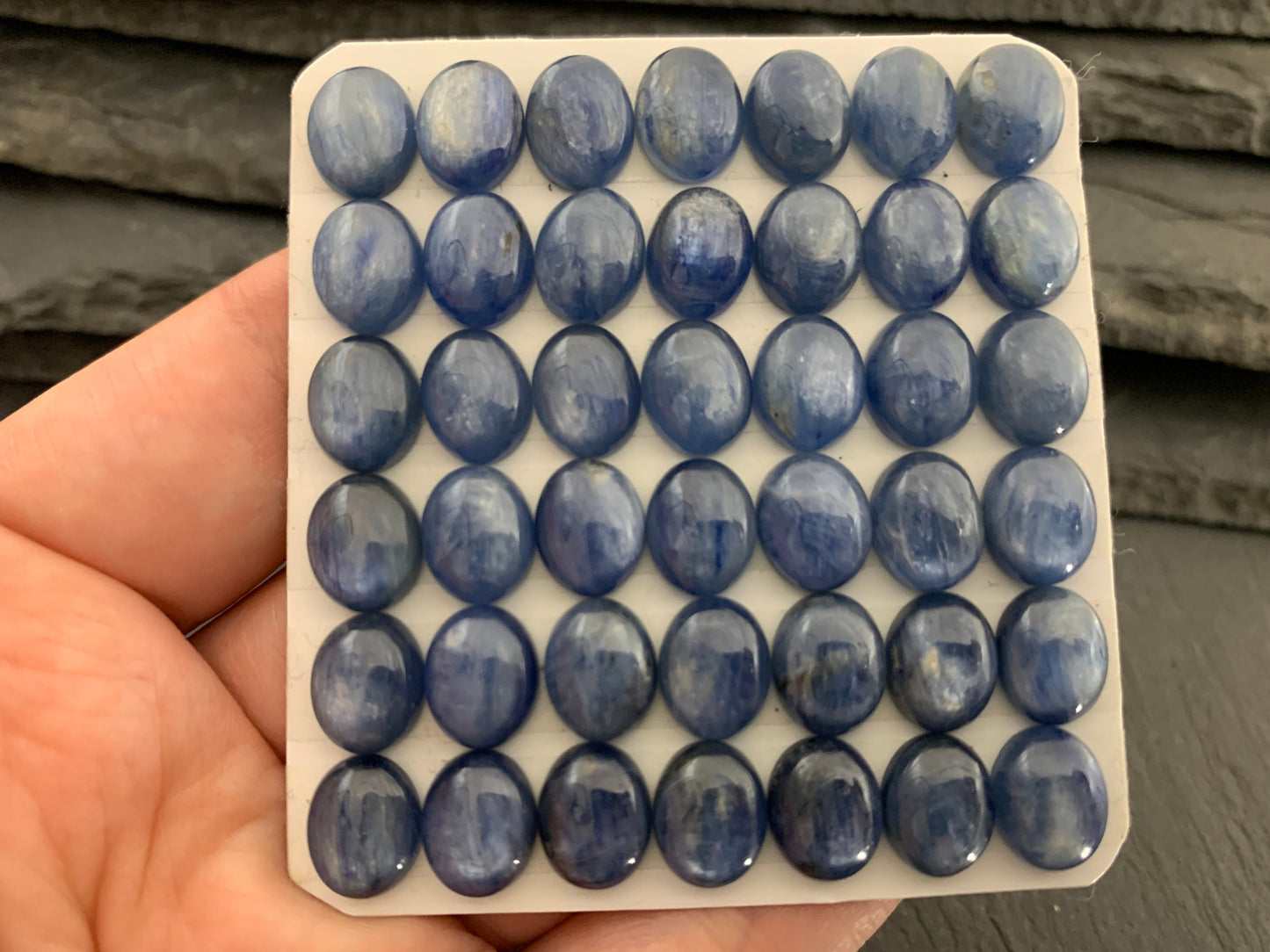 Natural Kyanite Oval Cabochon: Calibrated 8x10mm