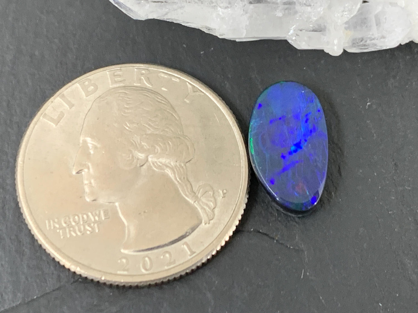 Australian Opal Doublet 8x14x4mm Free Form Cabochon - Natural Gemstone