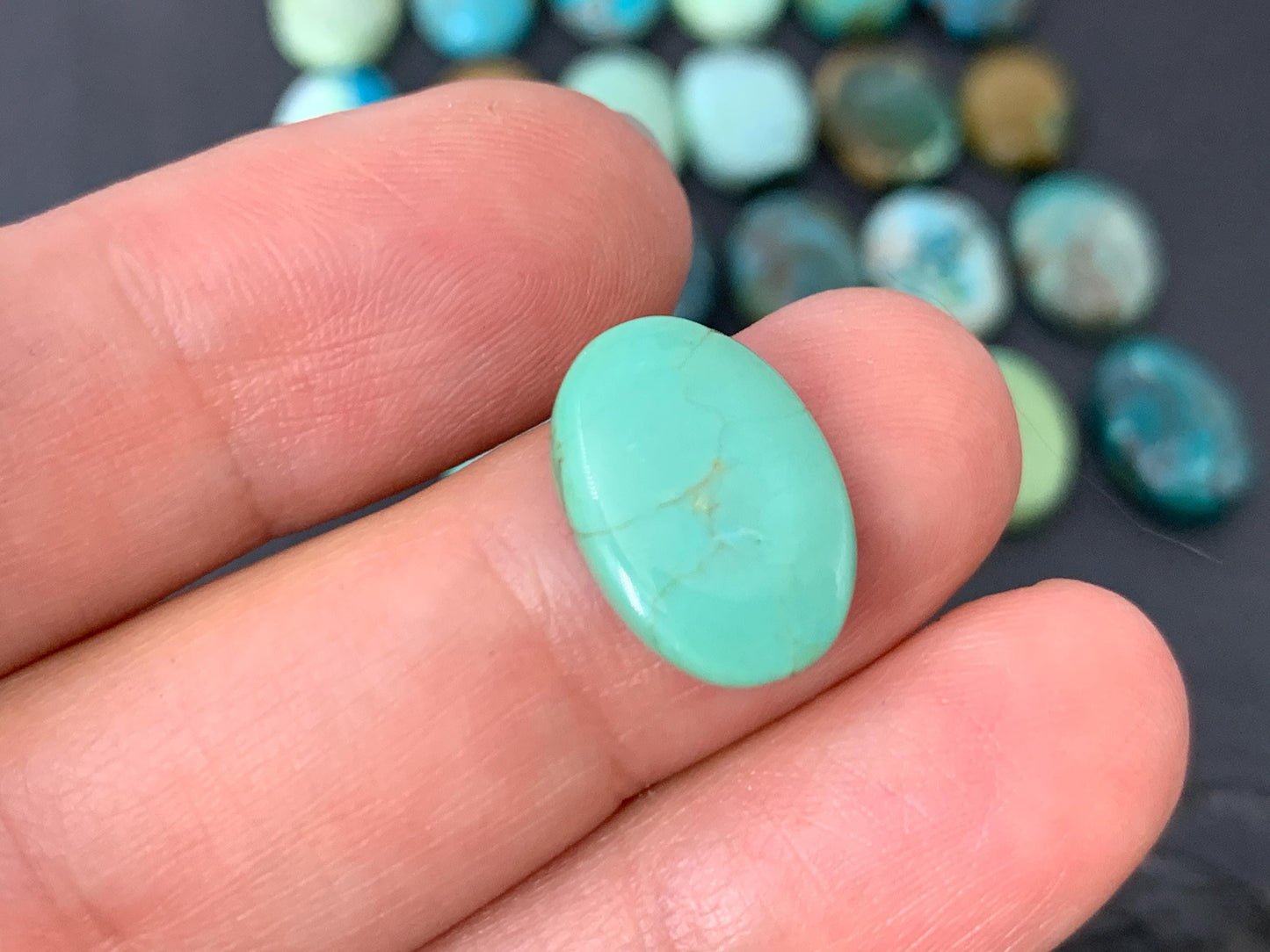 Tibetan Turquoise oval 10x15mm cabochon