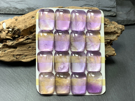 Ametrine rectangle 15x20mm cabochon - Calibrated cabochons