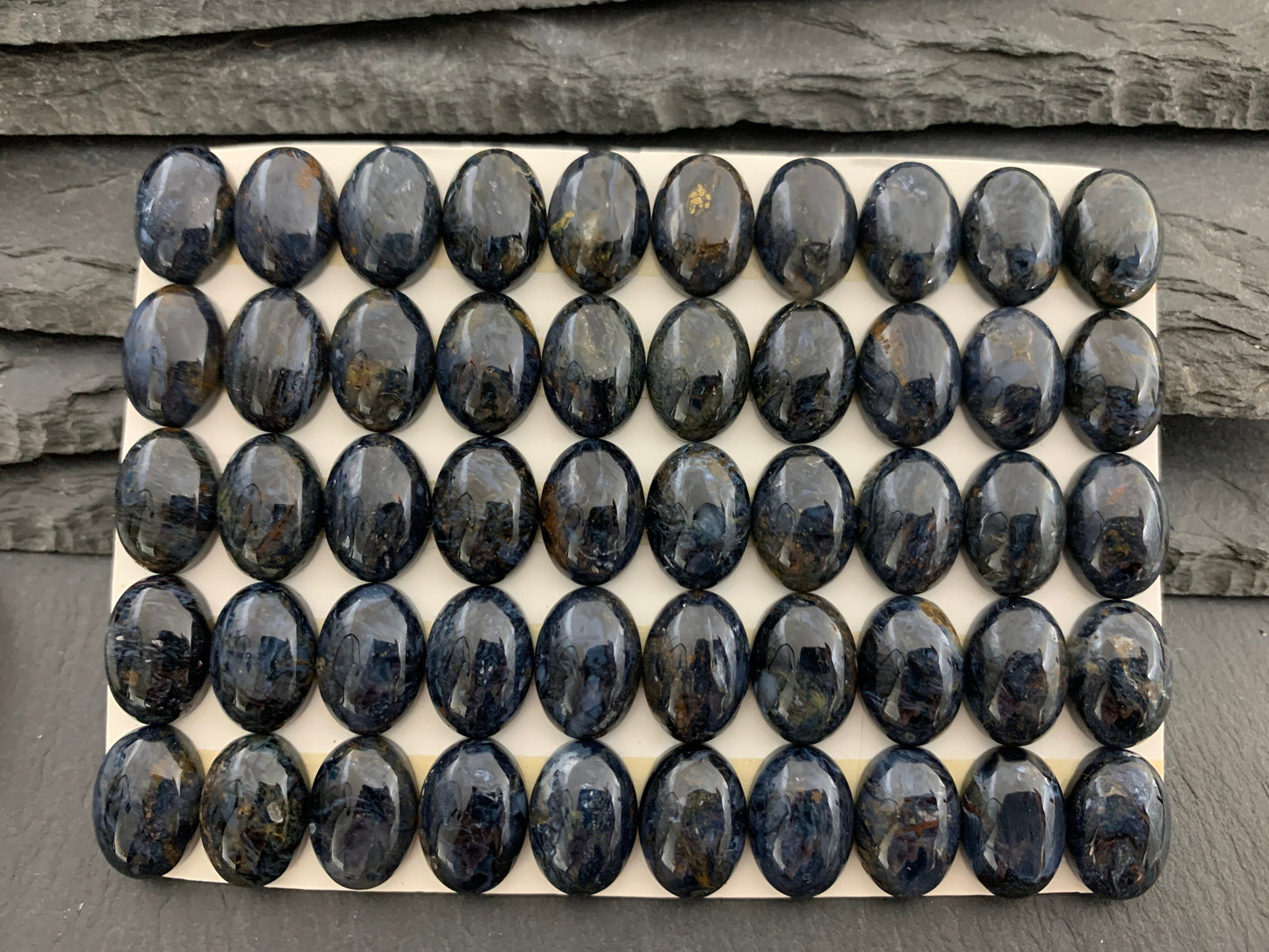 Blue Pietersite oval 10x14mm cabochon - Calibrated cabochons