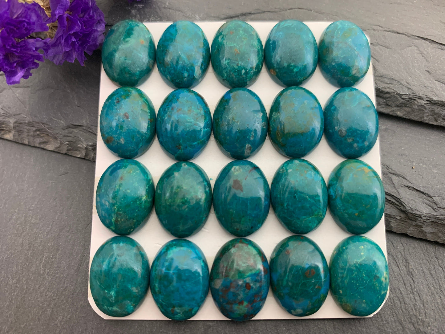 Chrysocolla oval 12x16mm cabochon - Calibrated cabochons