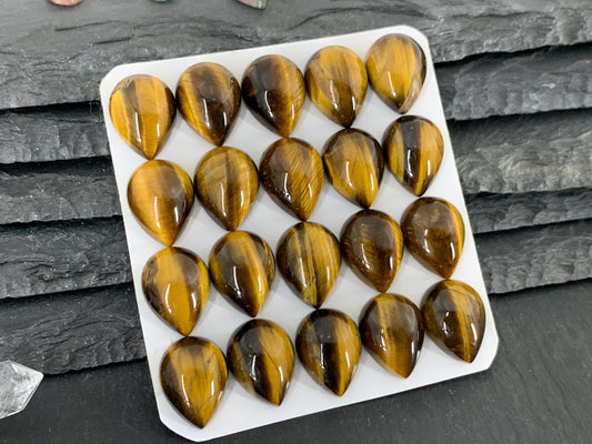 Tiger Eye pear 12x16mm Cabochon - Calibrated cabochons