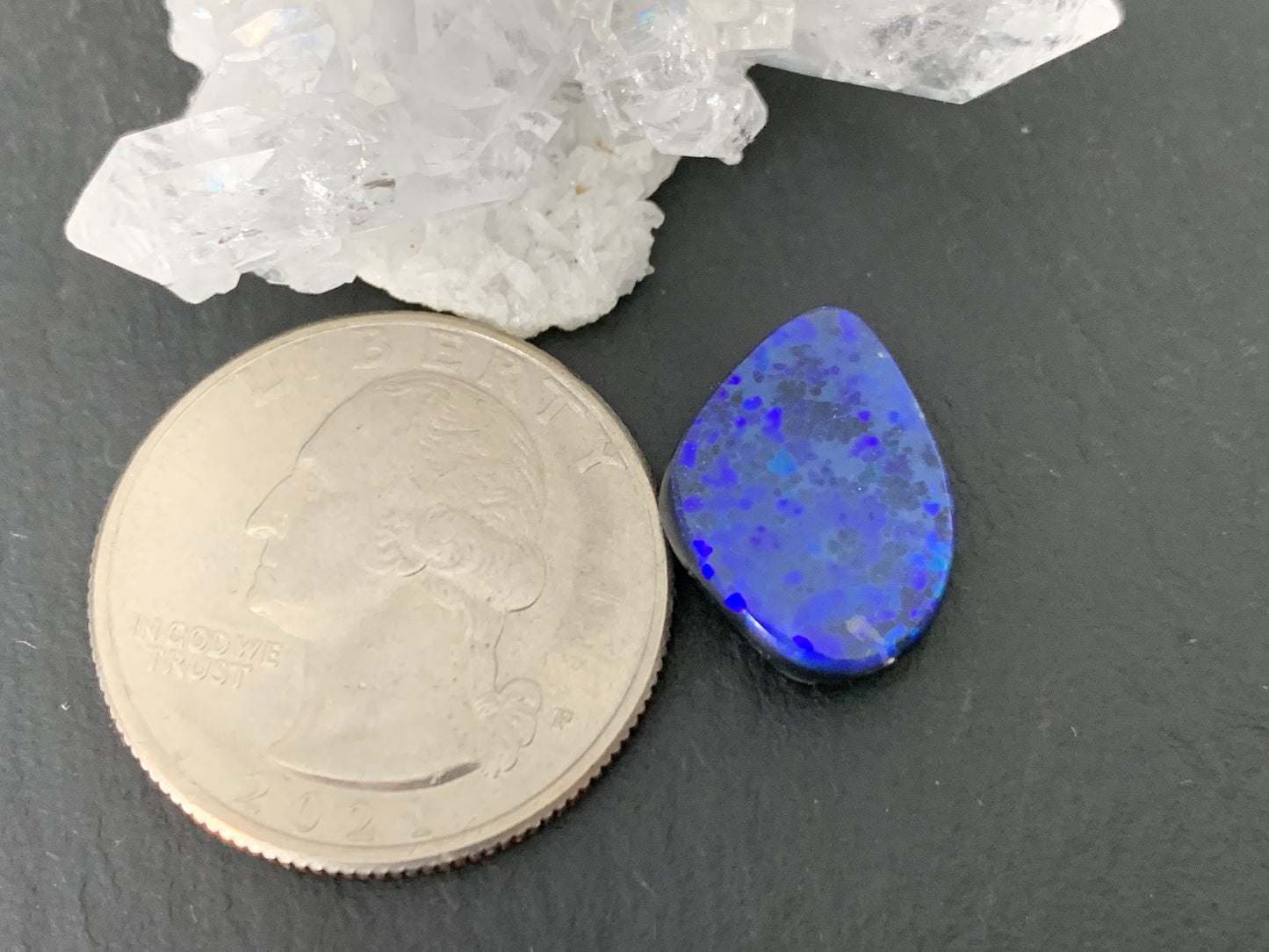 Australian Opal doublet 12x16x4mm cabochon