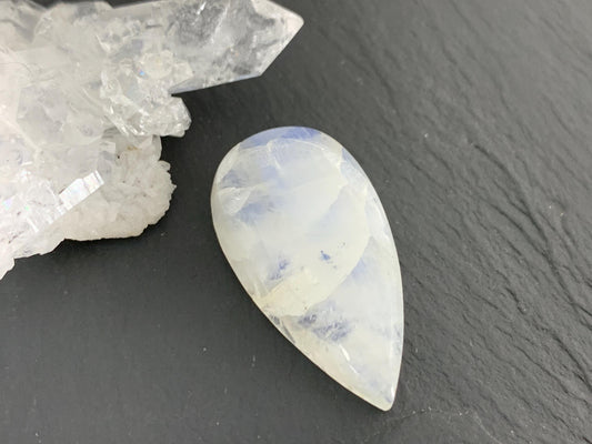 Rainbow Moonstone 30x16x8mm cabochon