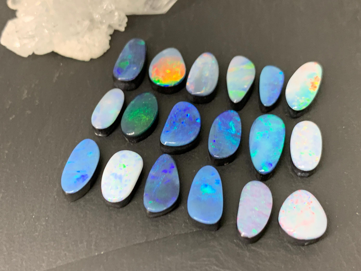 Australian Opal doublet 10-15mm long cabochon