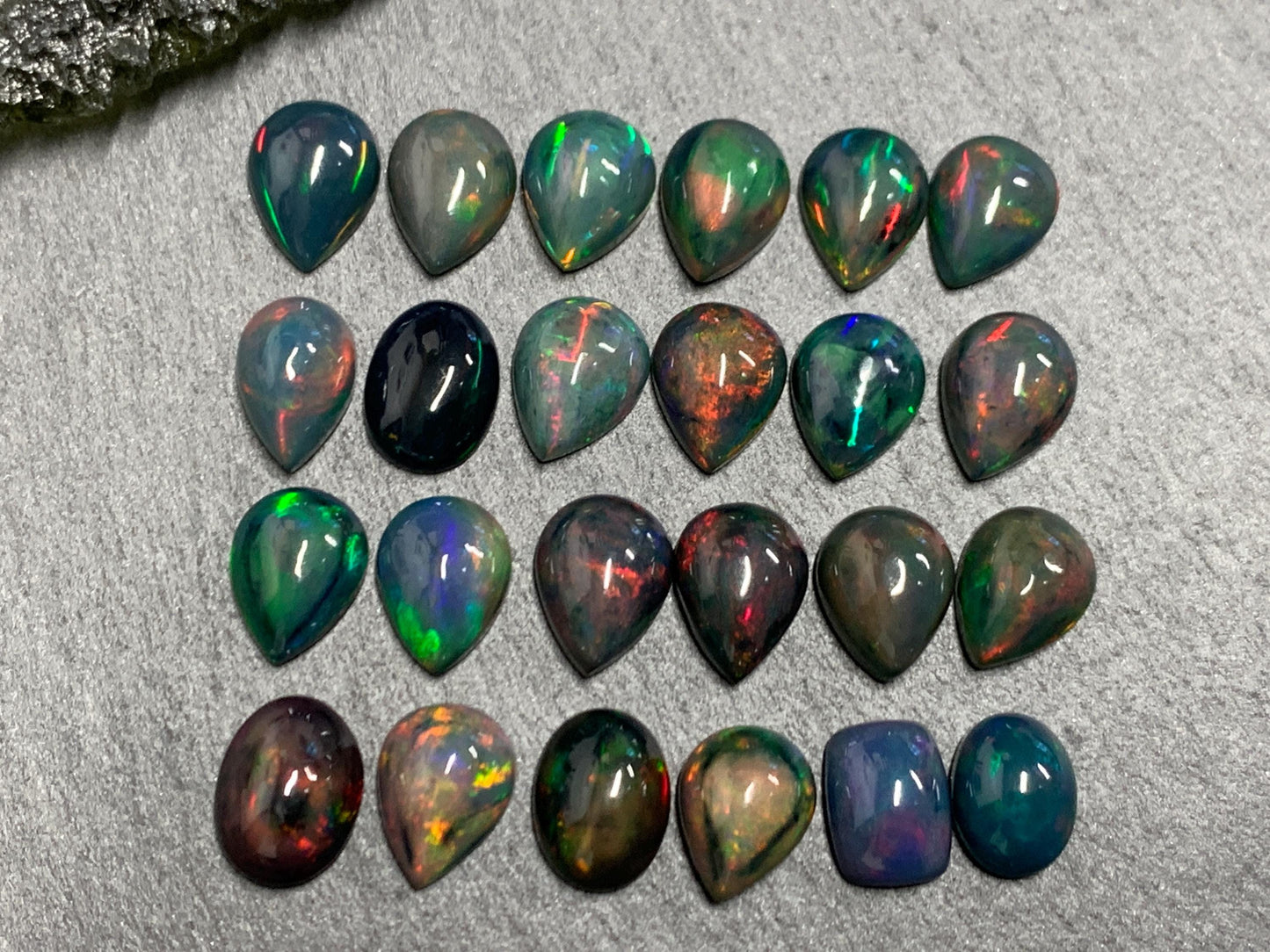 Black Ethiopian Opal 8-9mm long cabochon