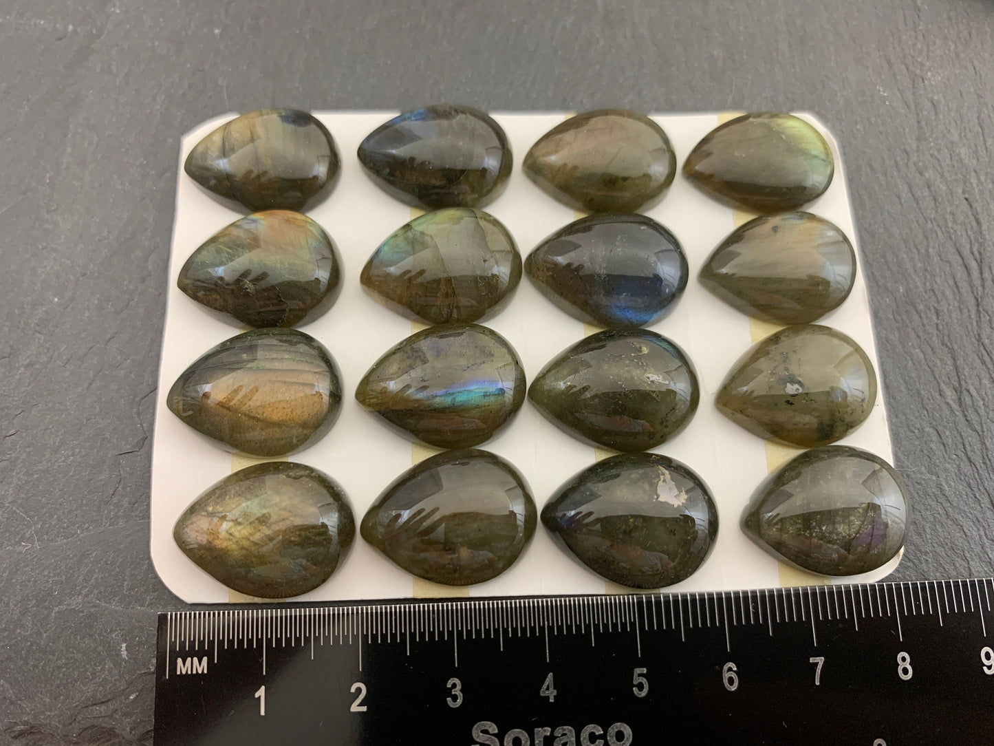 Labradorite pear 15x20mm cabochon - Calibrated cabochons