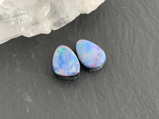 Australian Opal doublet 5x7mm pair of cabochons