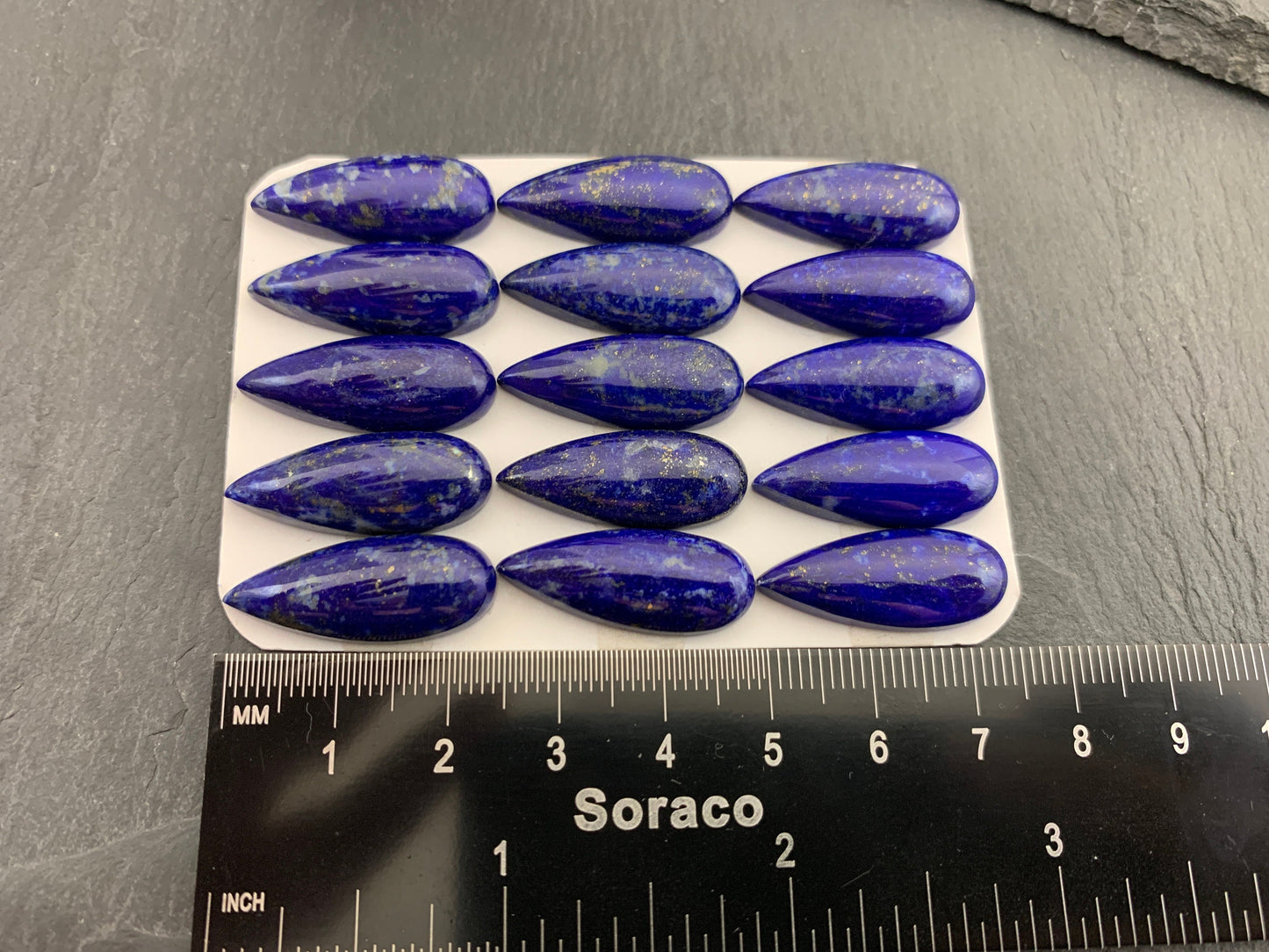 Lapis Lazuli pear 10x25mm cabochon - Calibrated cabochons