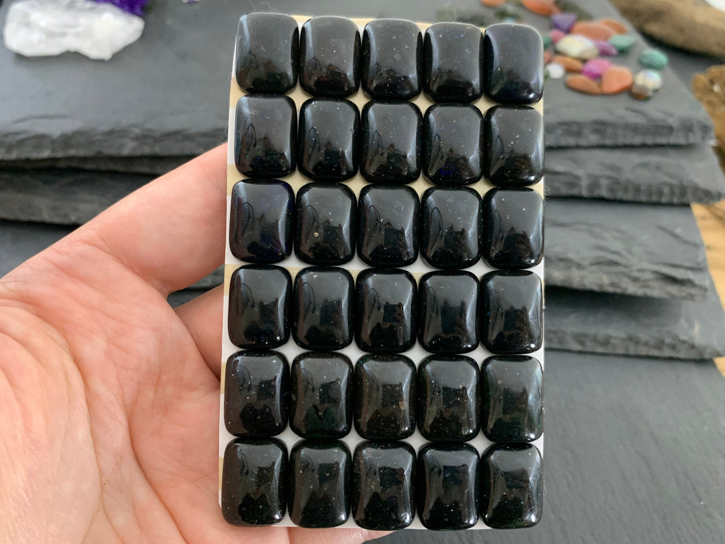 Black Andamooka Opal 12x16mm cabochon - Matrix Australian Opal