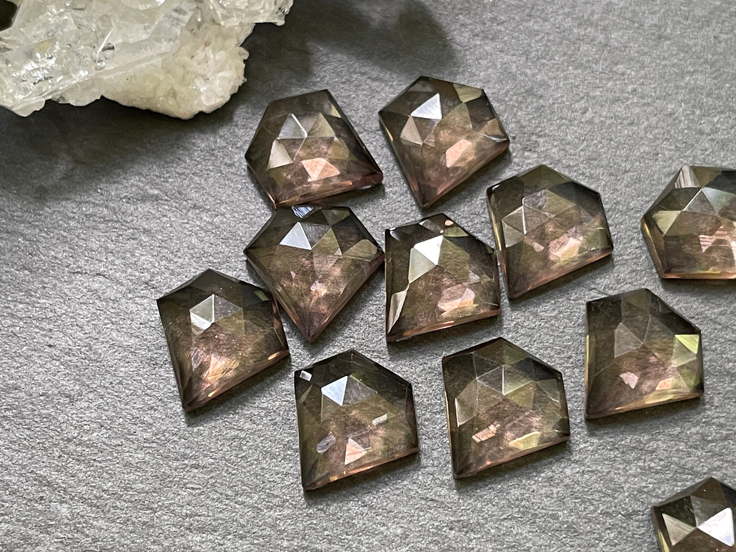 Faceted color changing Alexandrite 12mm cabochon - Cabochons are calibrated