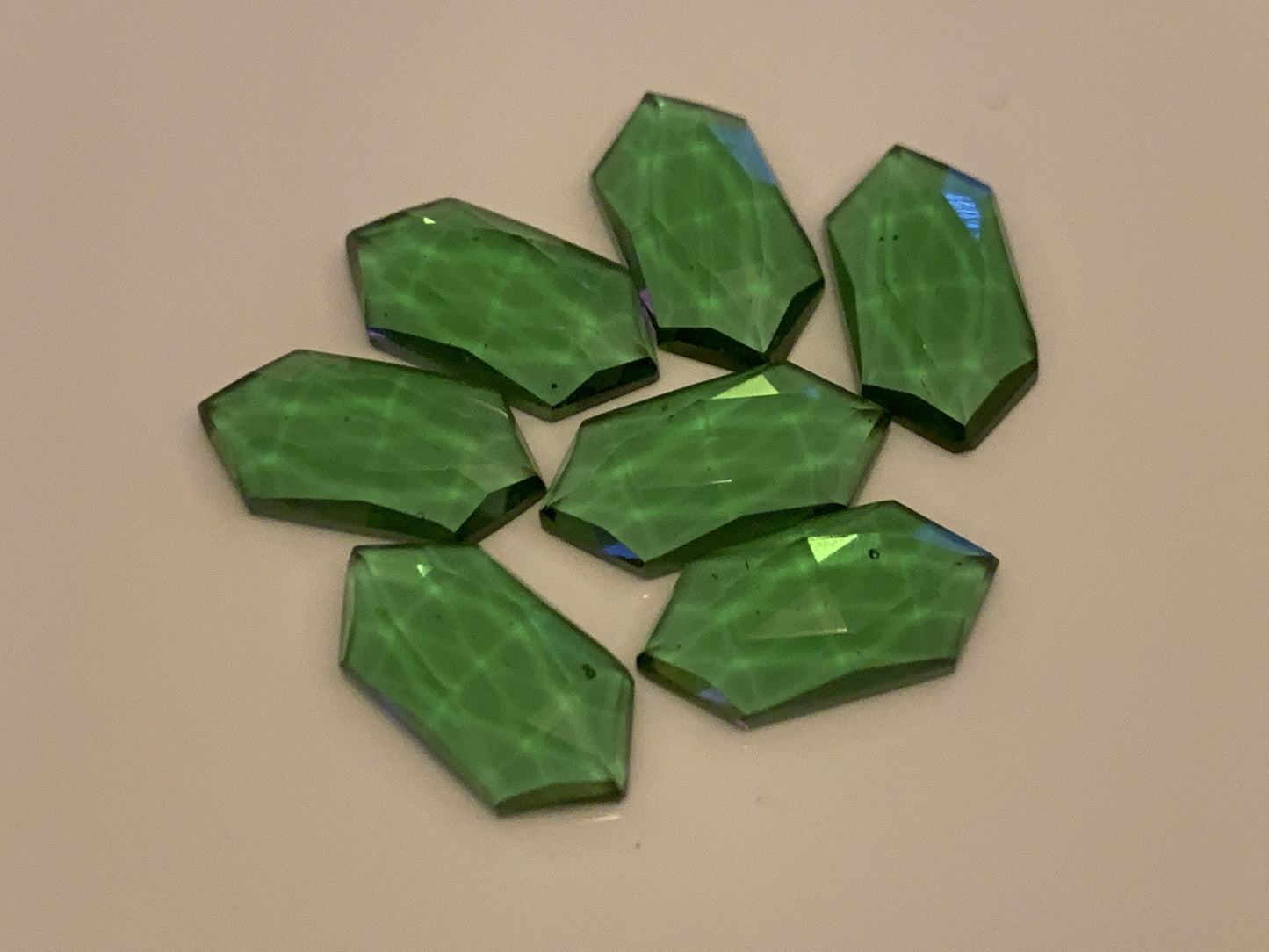 Faceted color changing Alexandrite long hexagon 8x16mm cabochon - Cabochons are calibrated