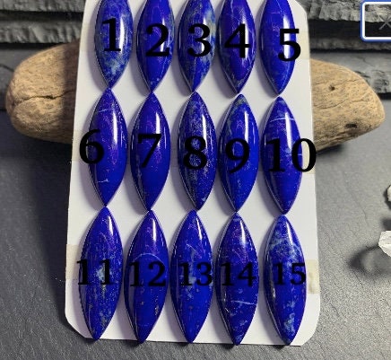 Lapis Lazuli marquise 10x30mm cabochon - Calibrated cabochons