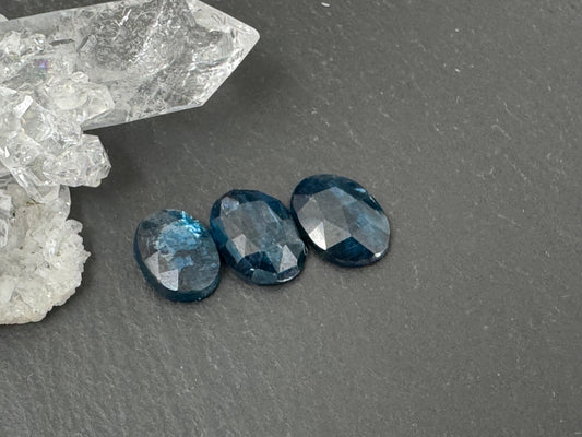 Faceted Neon Paraiba Kyanite 6x8mm, 7x9mm oval Cabochon