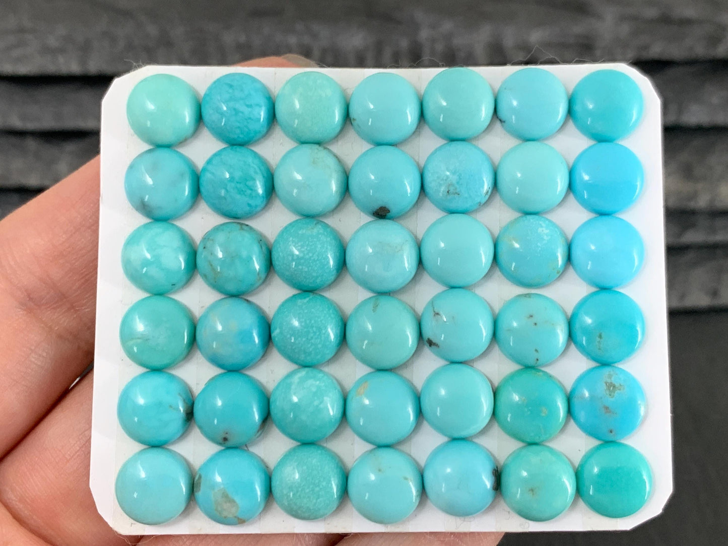 Turquoise round 8mm cabochon - Calibrated cabochons