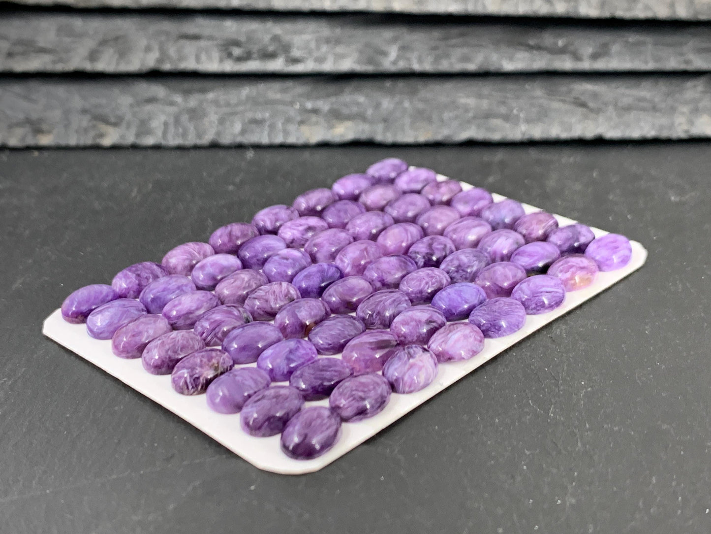 Charoite oval 6x8mm cabochon - Calibrated cabochons