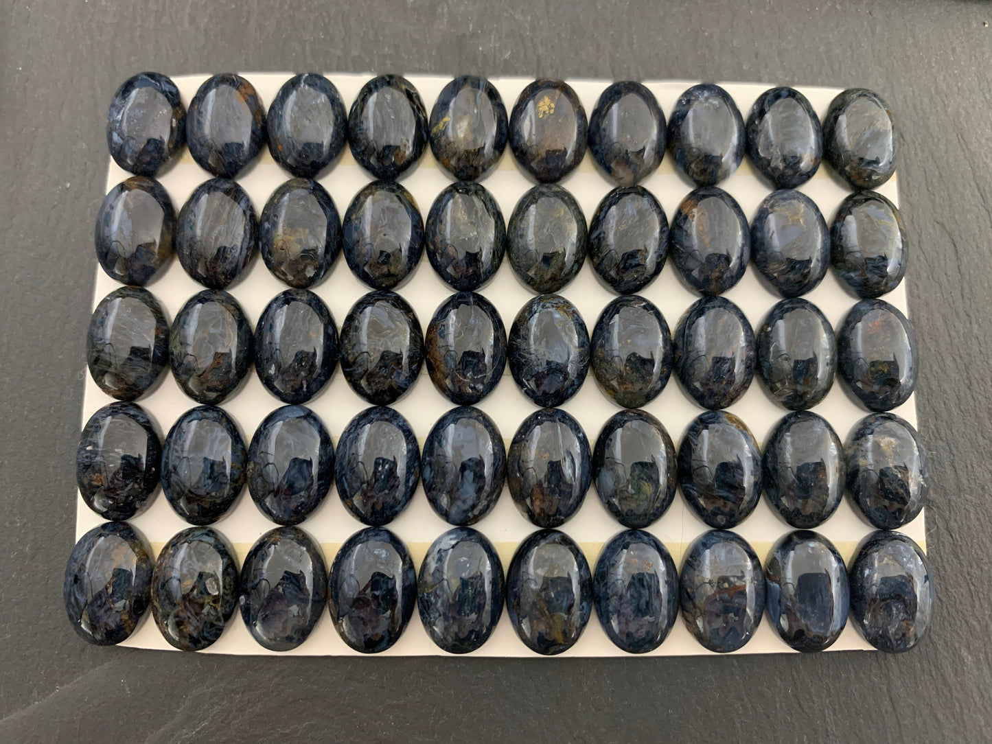 Blue Pietersite oval 10x14mm cabochon - Calibrated cabochons