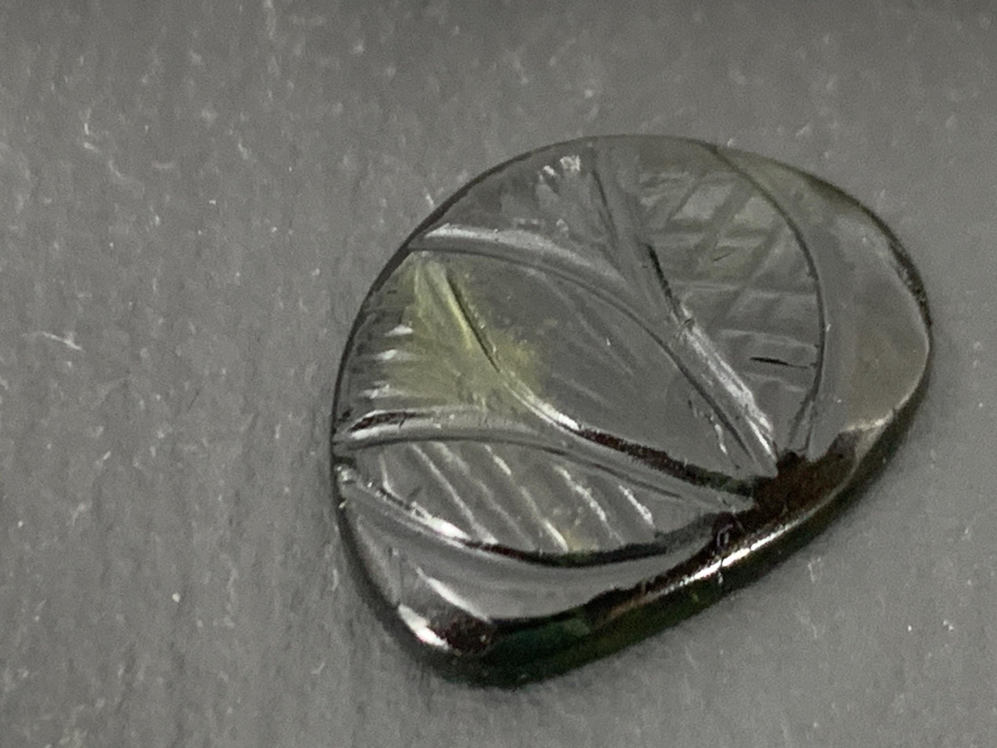 Carved Tourmaline 17x13x2.5mm cabochon