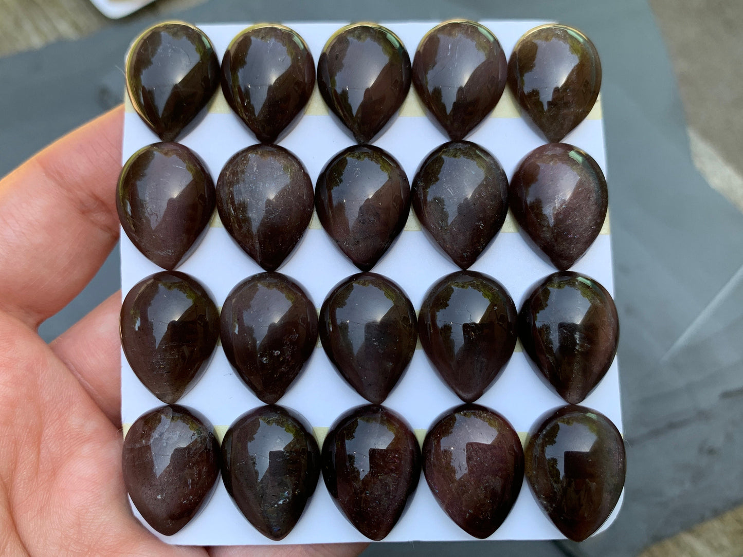 Moonstone pear 15x20mm cabochon - Calibrated cabochons