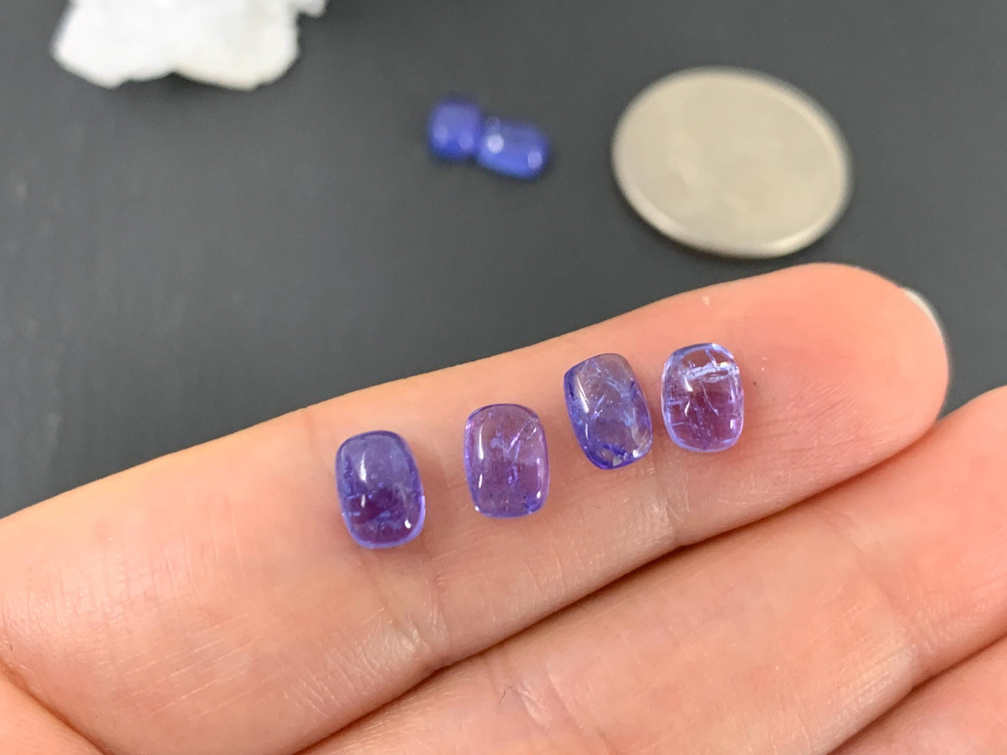 Tanzanite 4x6mm, 5x7mm rectangle cabochon