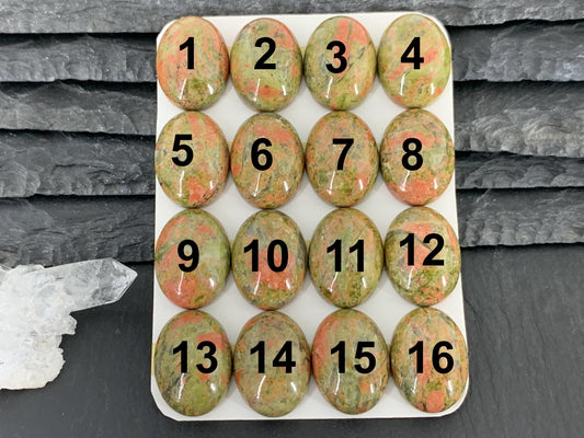 Unakite oval 15x20mm cabochon - Calibrated cabochons