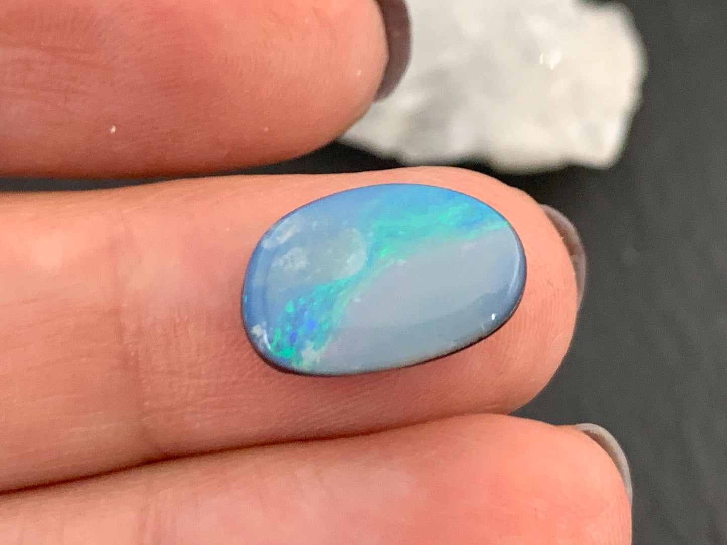 Australian Opal doublet 9x14x4mm cabochon
