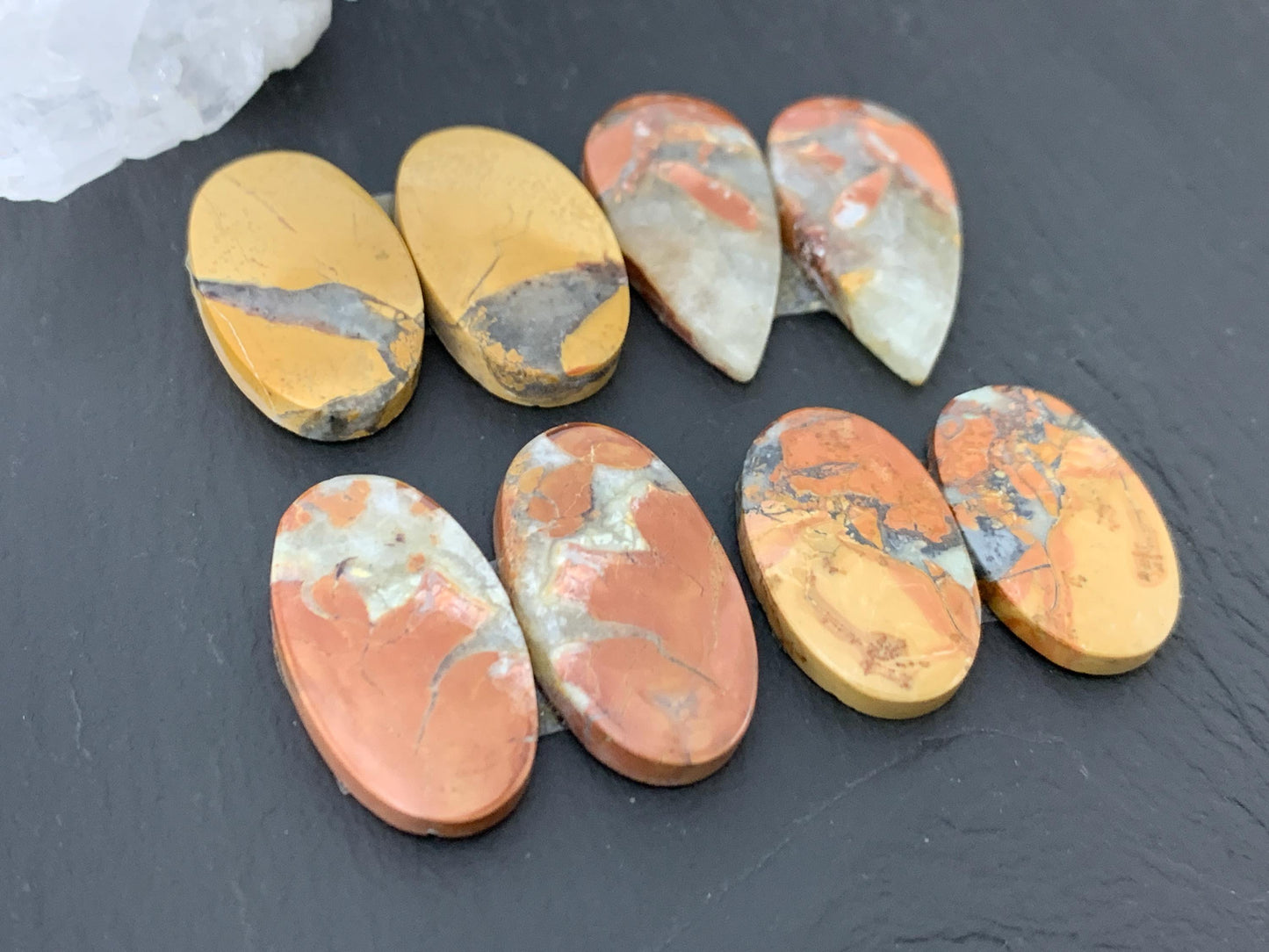 Maligano Jasper cabochon pair