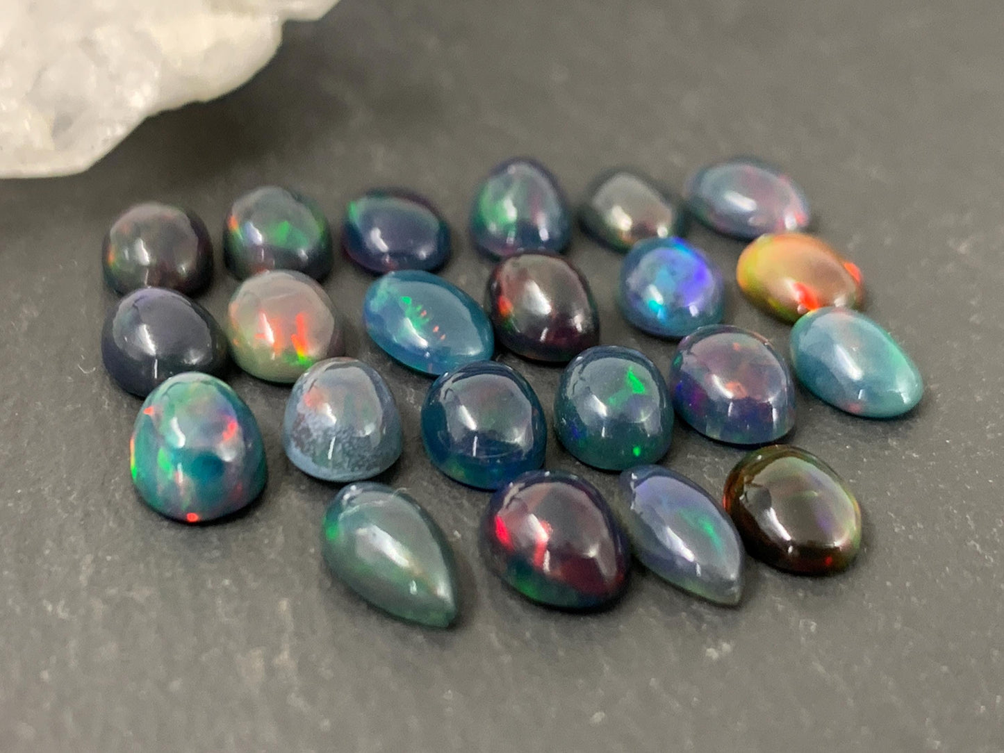 Black Ethiopian Opal oval 5x7mm cabochon