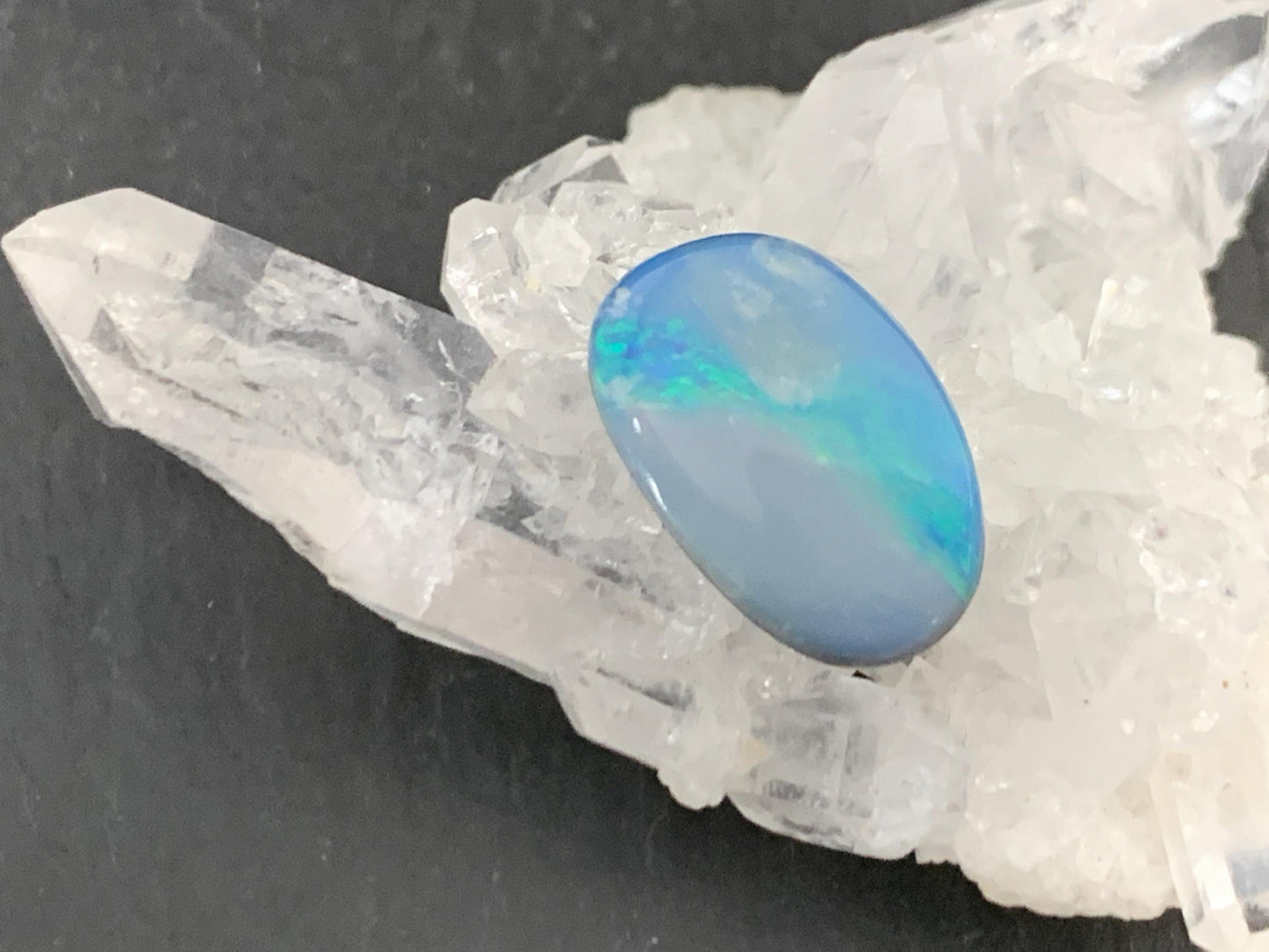 Australian Opal doublet 9x14x4mm cabochon