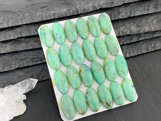 Chrysocolla Quartz oval 10x20mm cabochon - Calibrated cabochons
