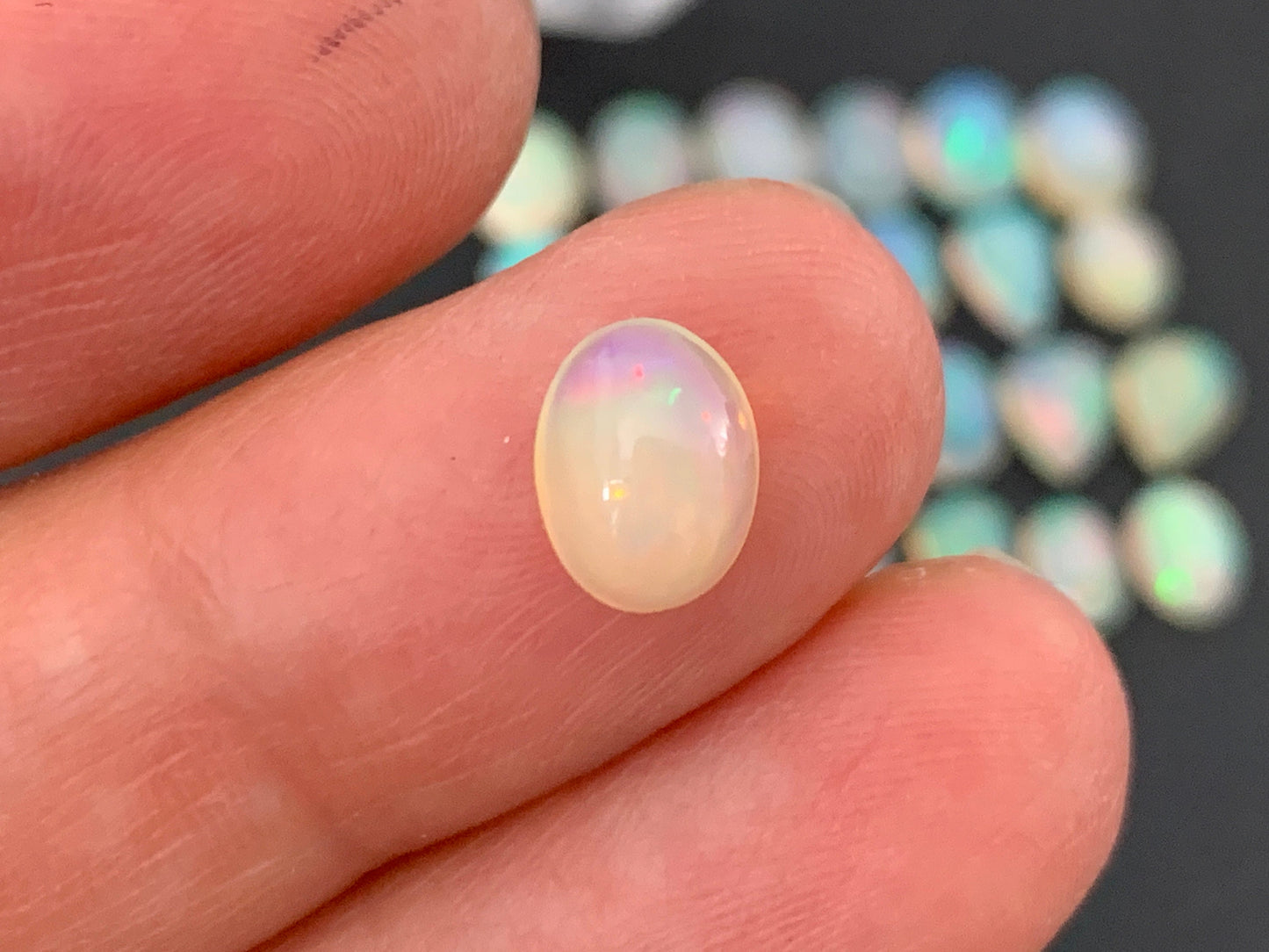 Ethiopian Opal 7-8mm long cabochon-