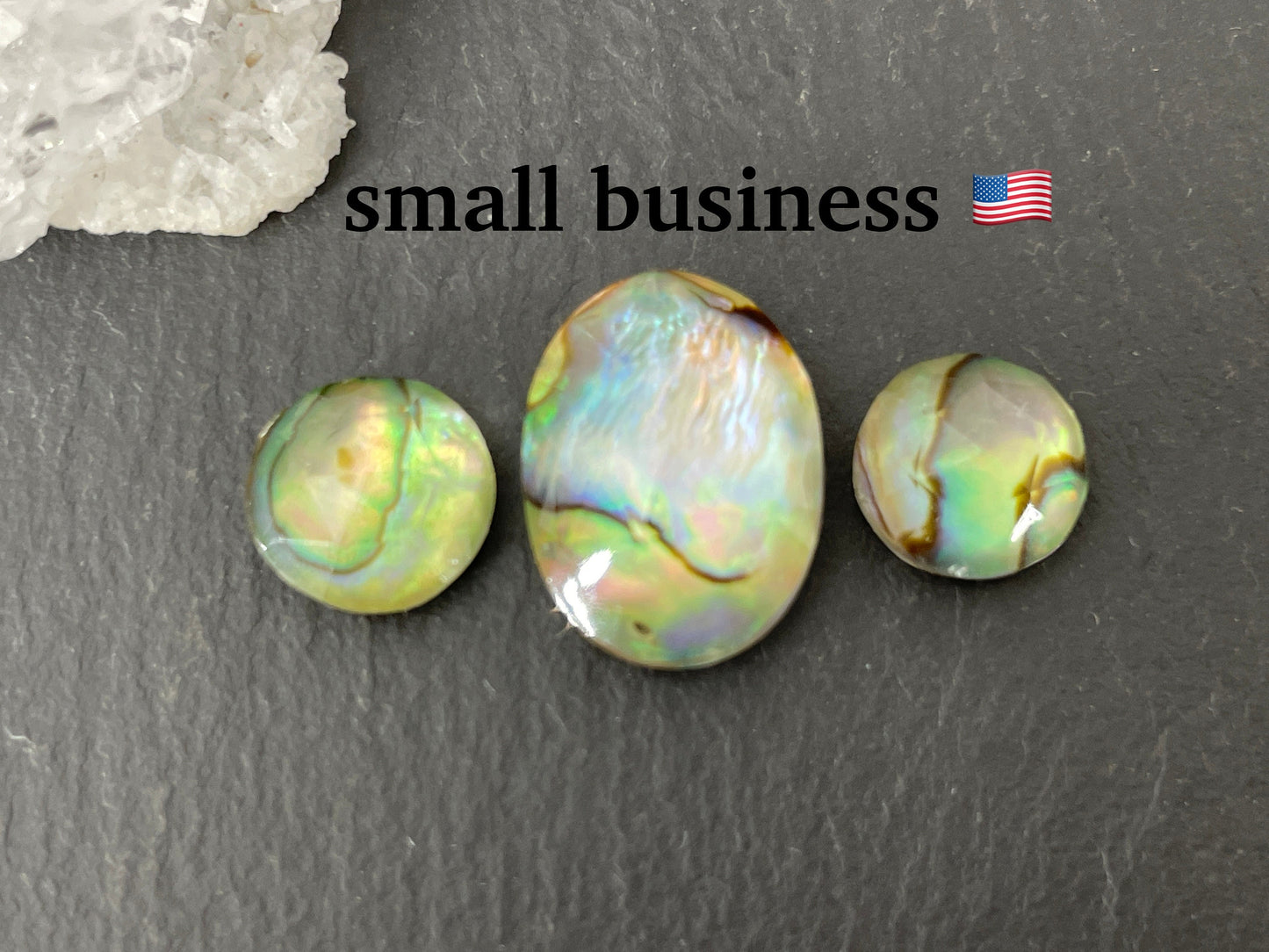 Faceted Abalone doublet cabochon