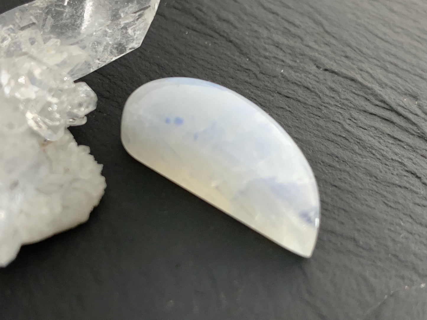 Rainbow Moonstone 25x12x8mm cabochon